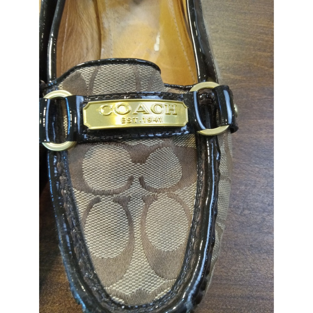 Coach Est. 1941 Signature Jacquard & Patent Leather Loafer Flats - Picture 4 of 6